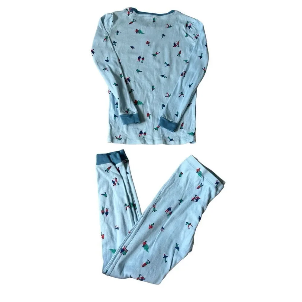 Summersalt Unisex Kids Pajamas Set size‎ 10 Christmas Cotton Blue